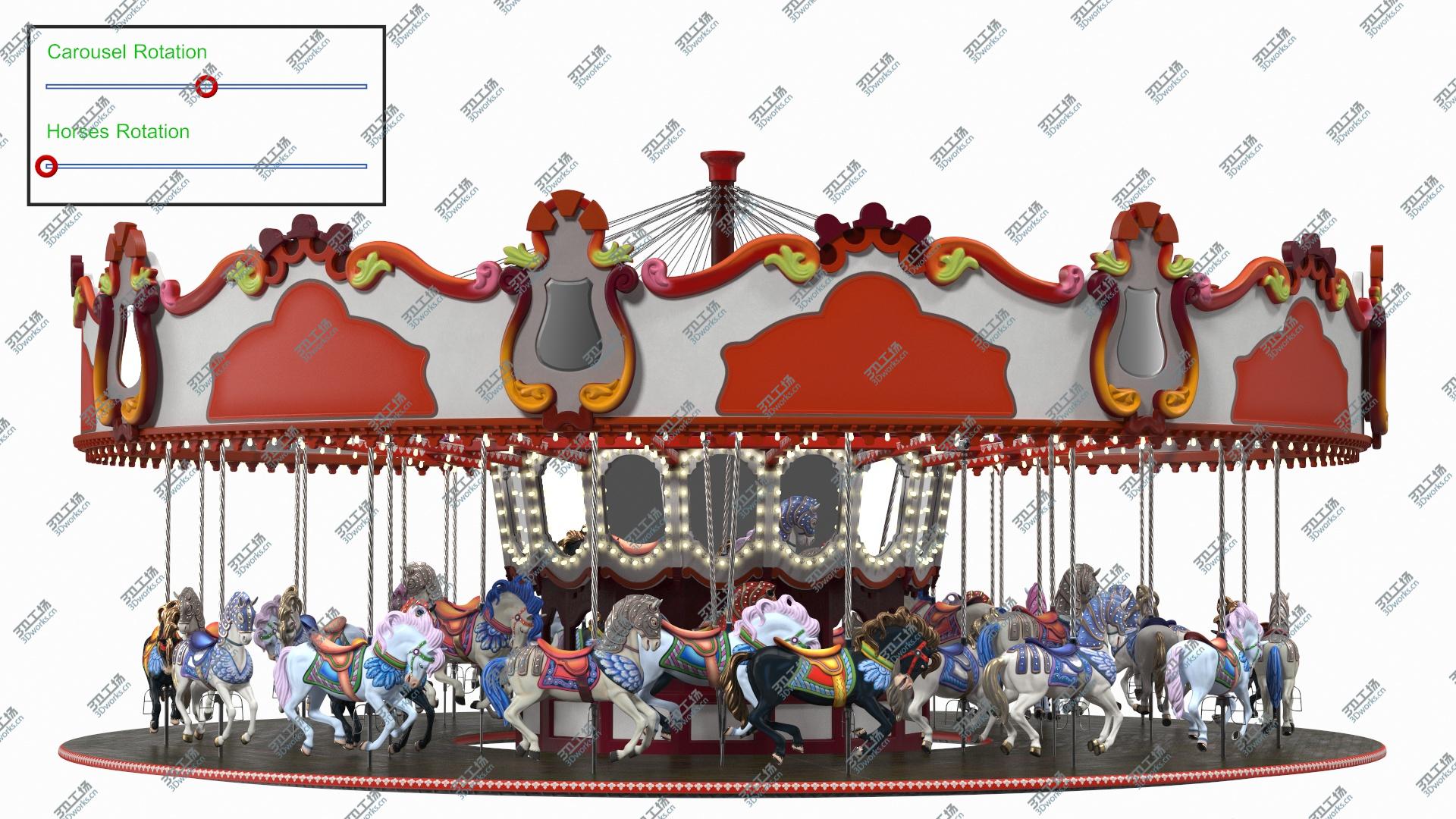 images/goods_img/202104091/Park Carousel with Horses Rigged model/3.jpg